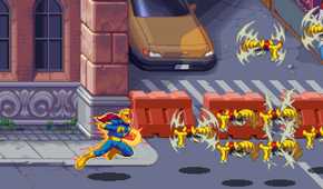 A screenshot of gameplay from Marvel Cosmic Invasion