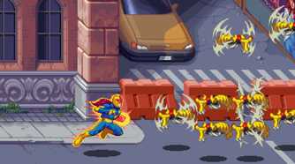 A screenshot of gameplay from Marvel Cosmic Invasion
