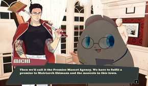 promise mascot agency michi chating with pinky