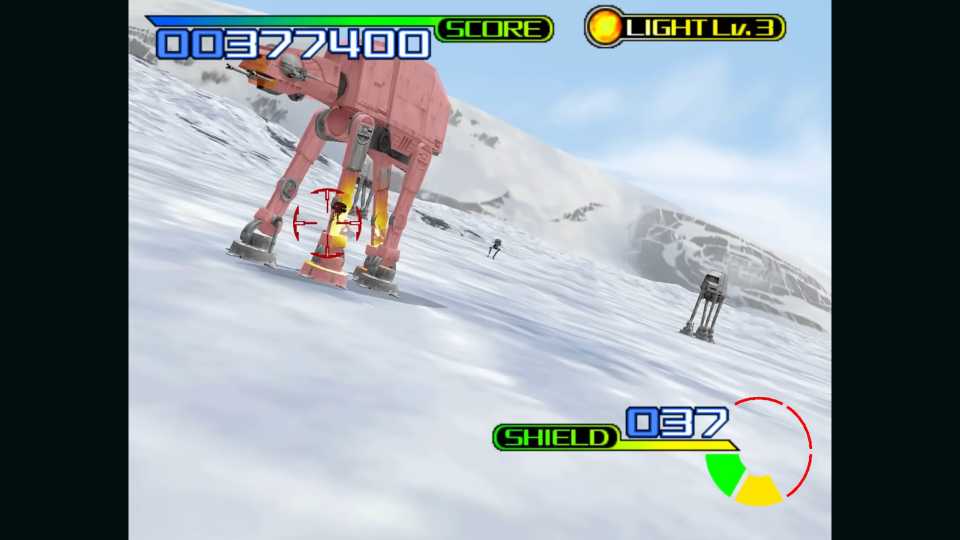 A screenshot of gameplay from Star Wars Arcade Trilogy
