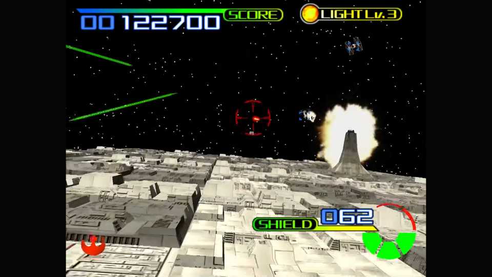 A screenshot of gameplay from Star Wars Arcade Trilogy