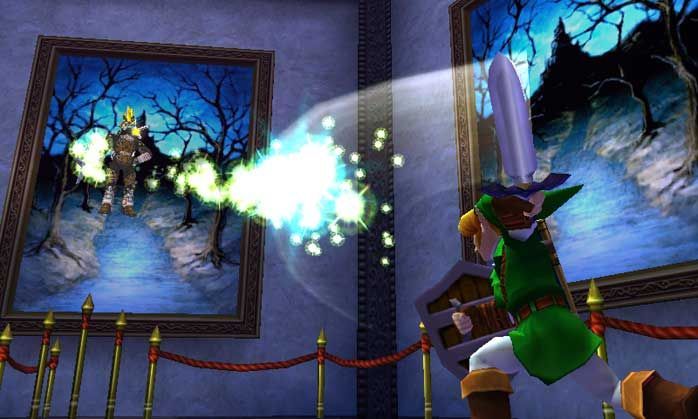 A screenshot of Link in a boss battle from The Legend of Zelda: Ocarina of Time