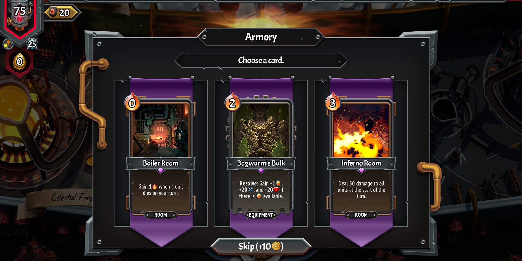 monster train 2 armory selecting a new card