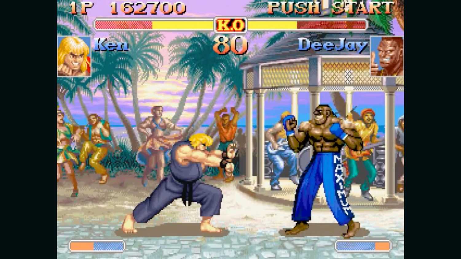 A screenshot of gameplay from Super Street Fighter II Turbo