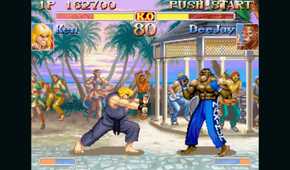 A screenshot of gameplay from Super Street Fighter II Turbo