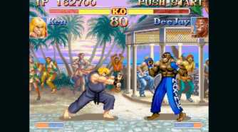A screenshot of gameplay from Super Street Fighter II Turbo