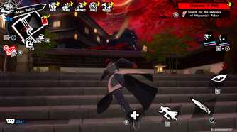 A character running through a town
