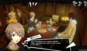 A dialogue cutscene in Persona 5