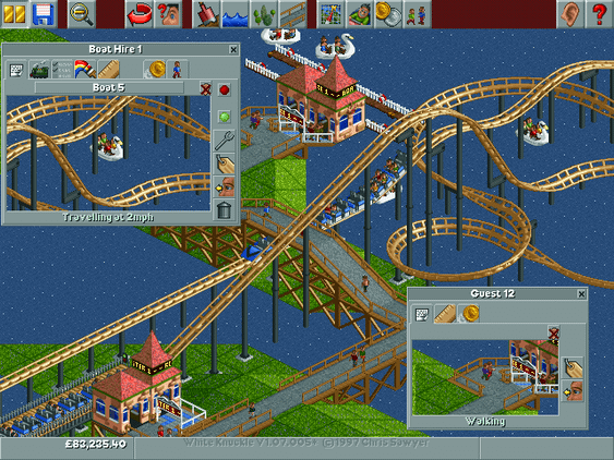 rollercoaster tycoon water attraction