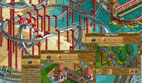 rollercoaster tycoon featuring a metallic rollercoaster