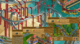 rollercoaster tycoon featuring a metallic rollercoaster