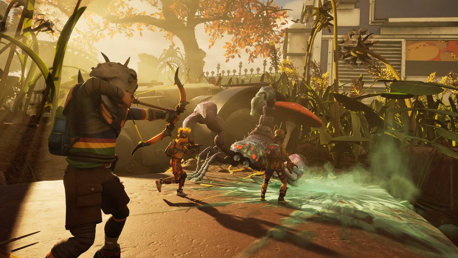 A group fighting in Grounded 2