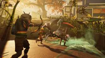 A group fighting in Grounded 2