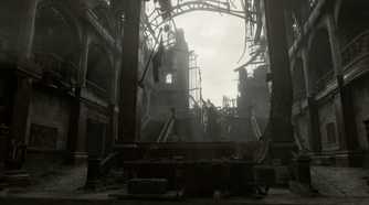 A screenshot of the police station in Resident Evil Requiem