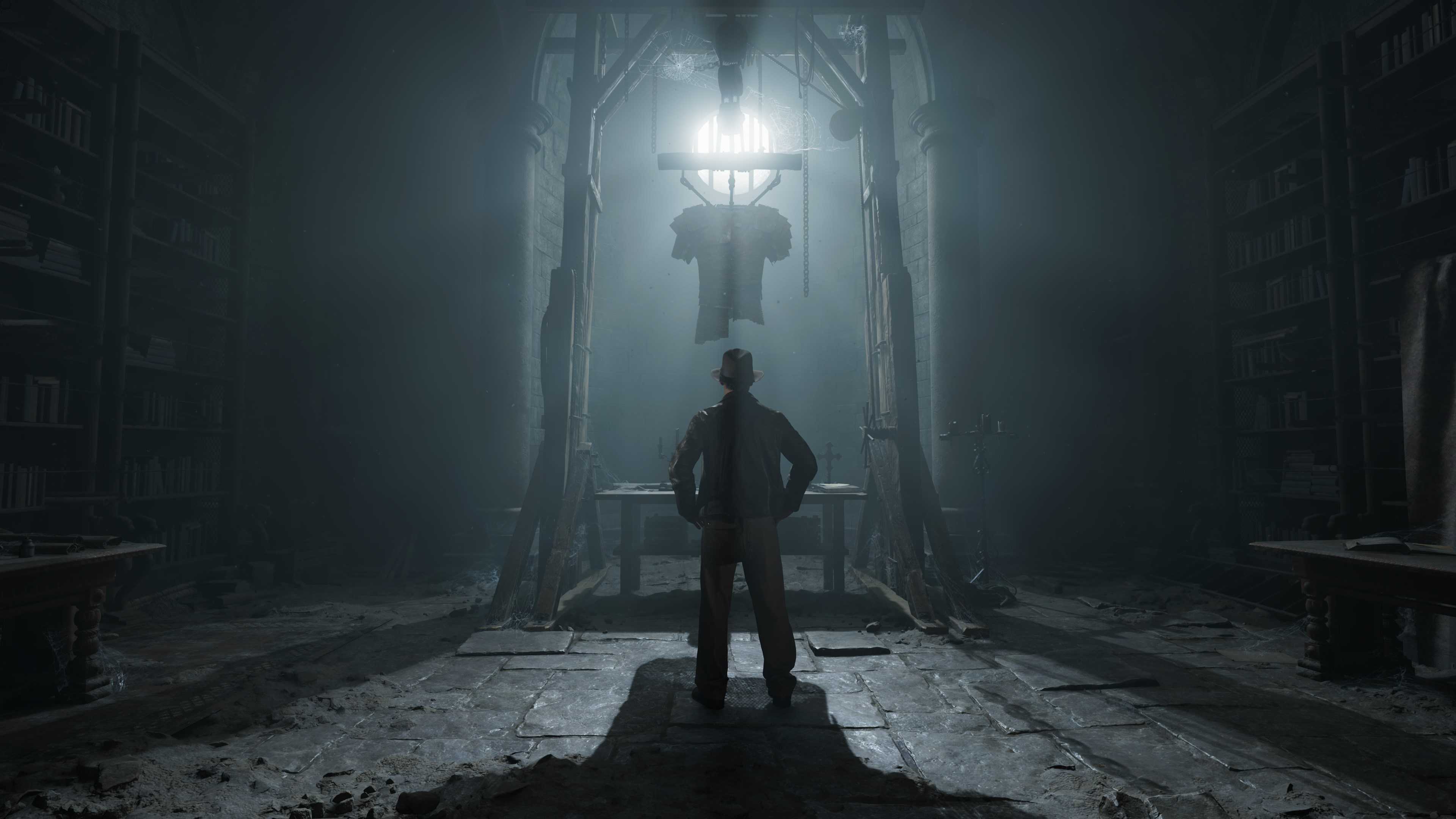 A screenshot of Indy in a ruin from Indiana Jones and the Great Circle DLC