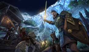 elder scrolls online warrior holding a sword and screaming