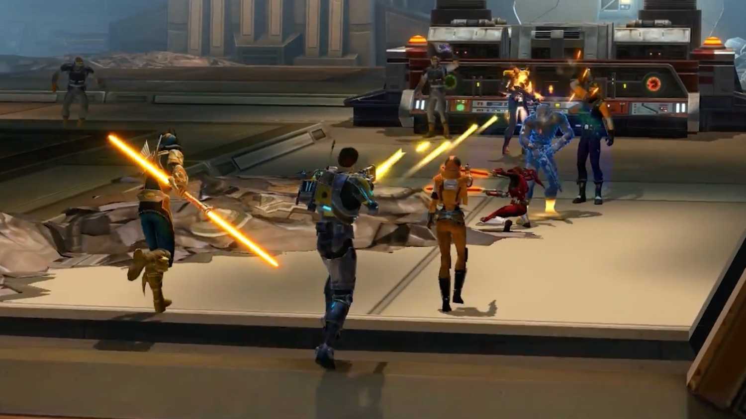 A screenshot of combat from Star Wars The Old Republic MMO