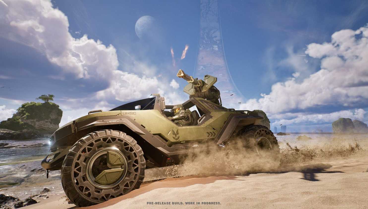 A screenshot of the Warthog in Halo: Campaign Evolved