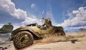 A screenshot of the Warthog in Halo: Campaign Evolved