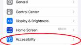 accessibility section in settings app