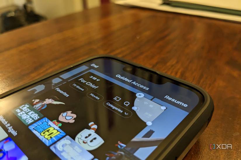 blocking a section in the Netflix app using guided access