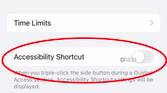 accessibility shortcut toggle in guided access settings