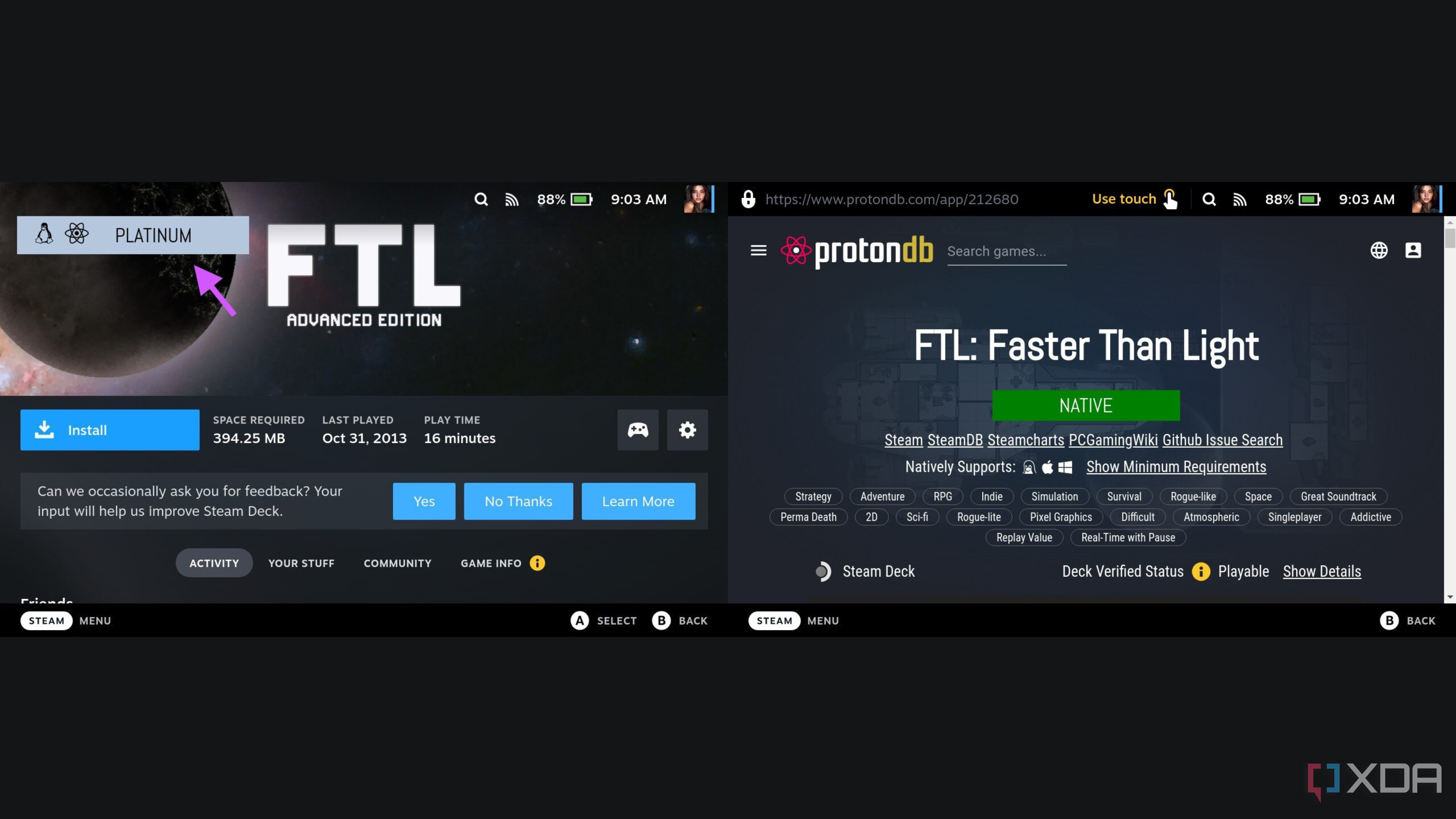 ProtonDB with FTL