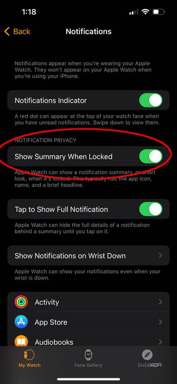 How to hide sensitive notifications on Apple Watch