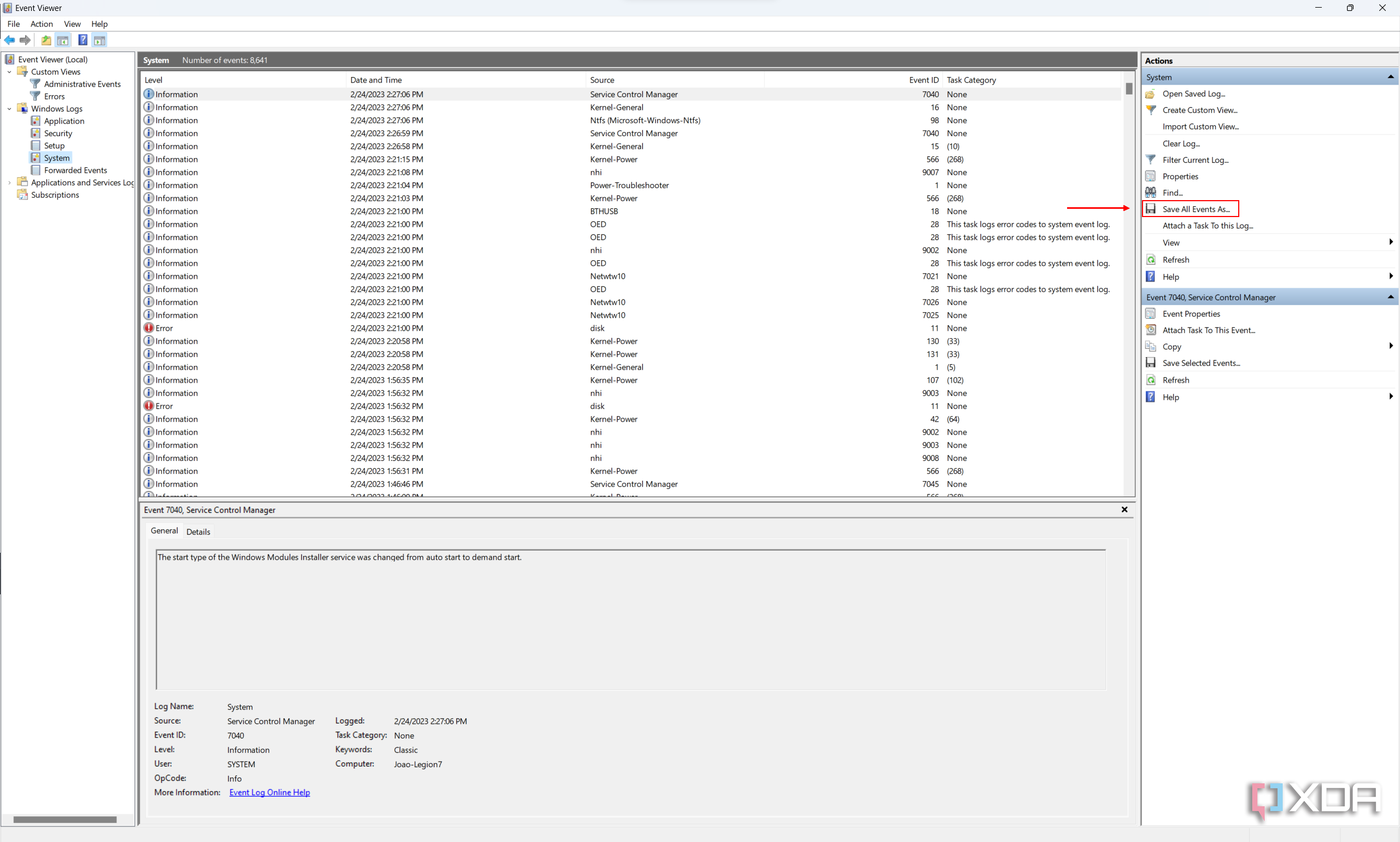 Windows event logs are still the most powerful diagnostic tool on your PC