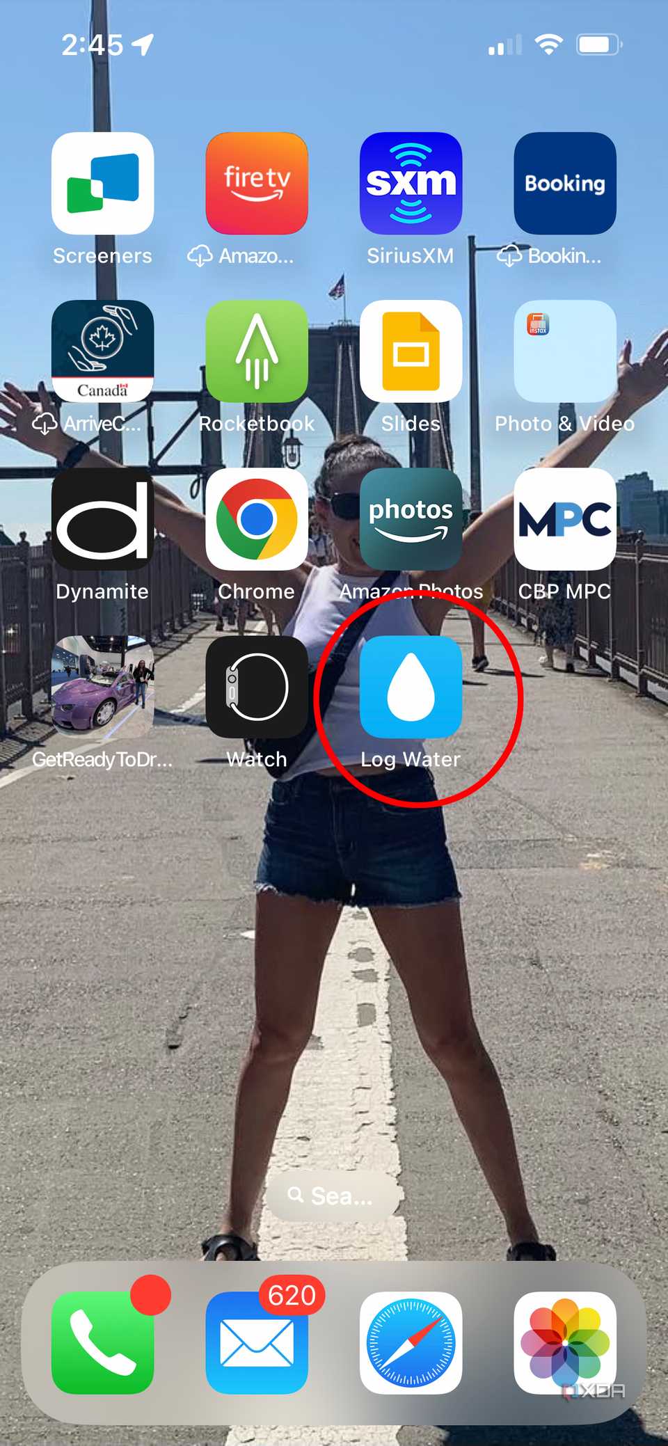 iphone automations log water homescreen