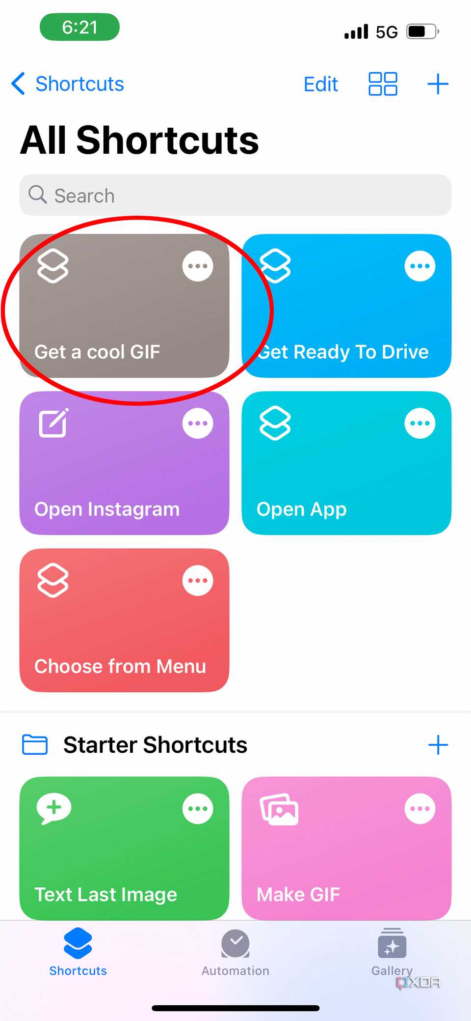 get a cool gif shortcut