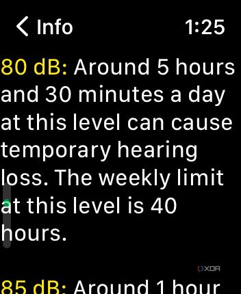 apple watch noise 80db