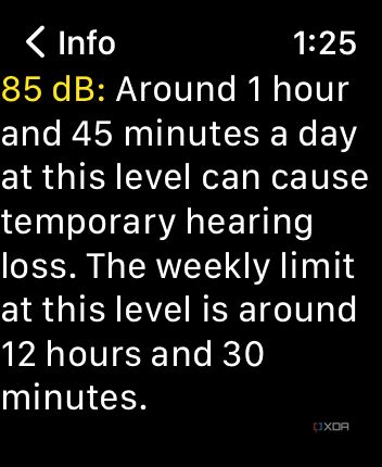 apple watch noise 85db