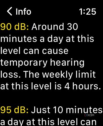 apple watch noise 90db