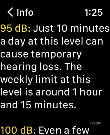 apple watch noise 95db