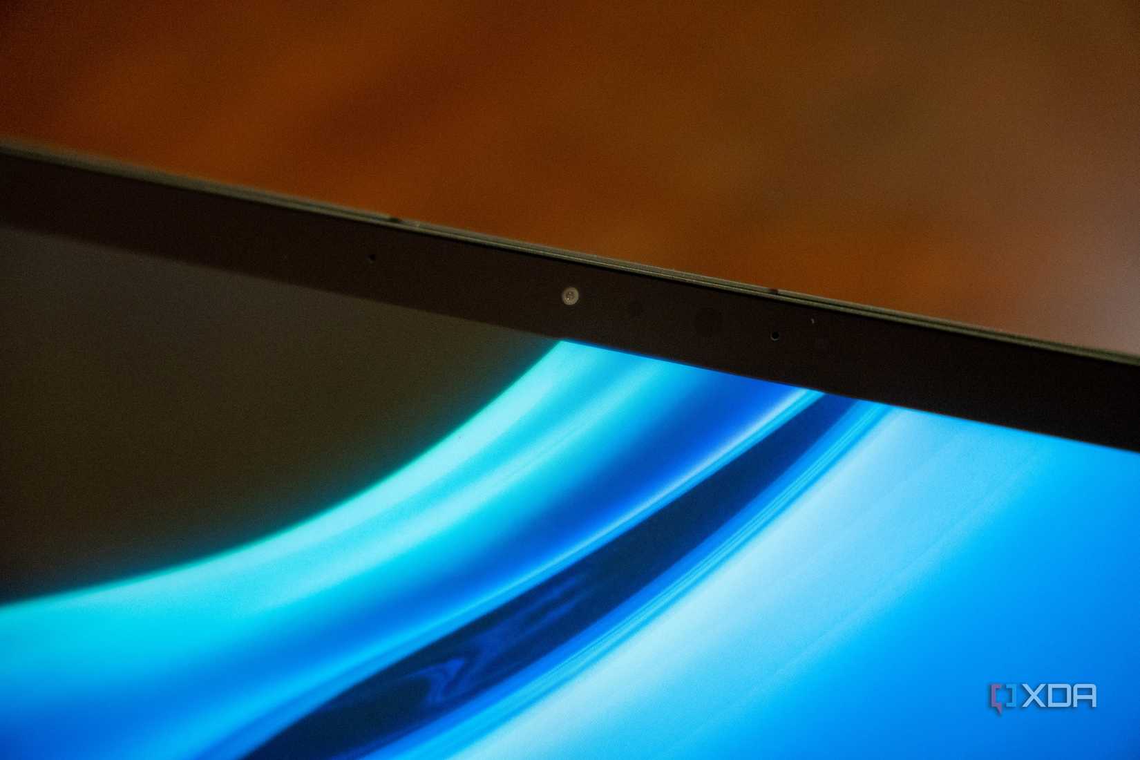 Angled view of laptop webcam