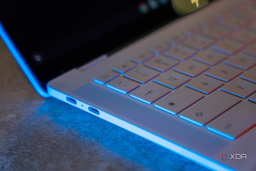 Angled view of two USB Type-C ports