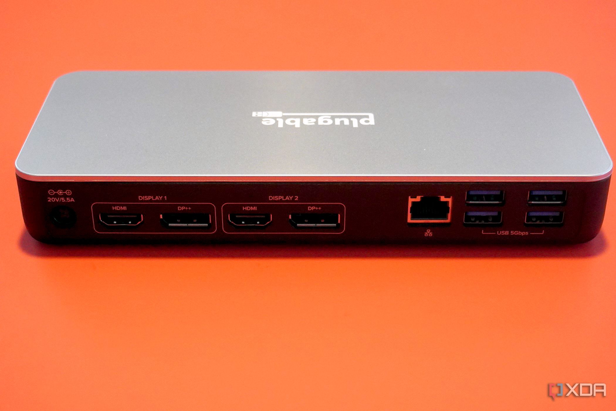 The rear of the Plugable UD-MSTHDC Works with Chromebook Dock
