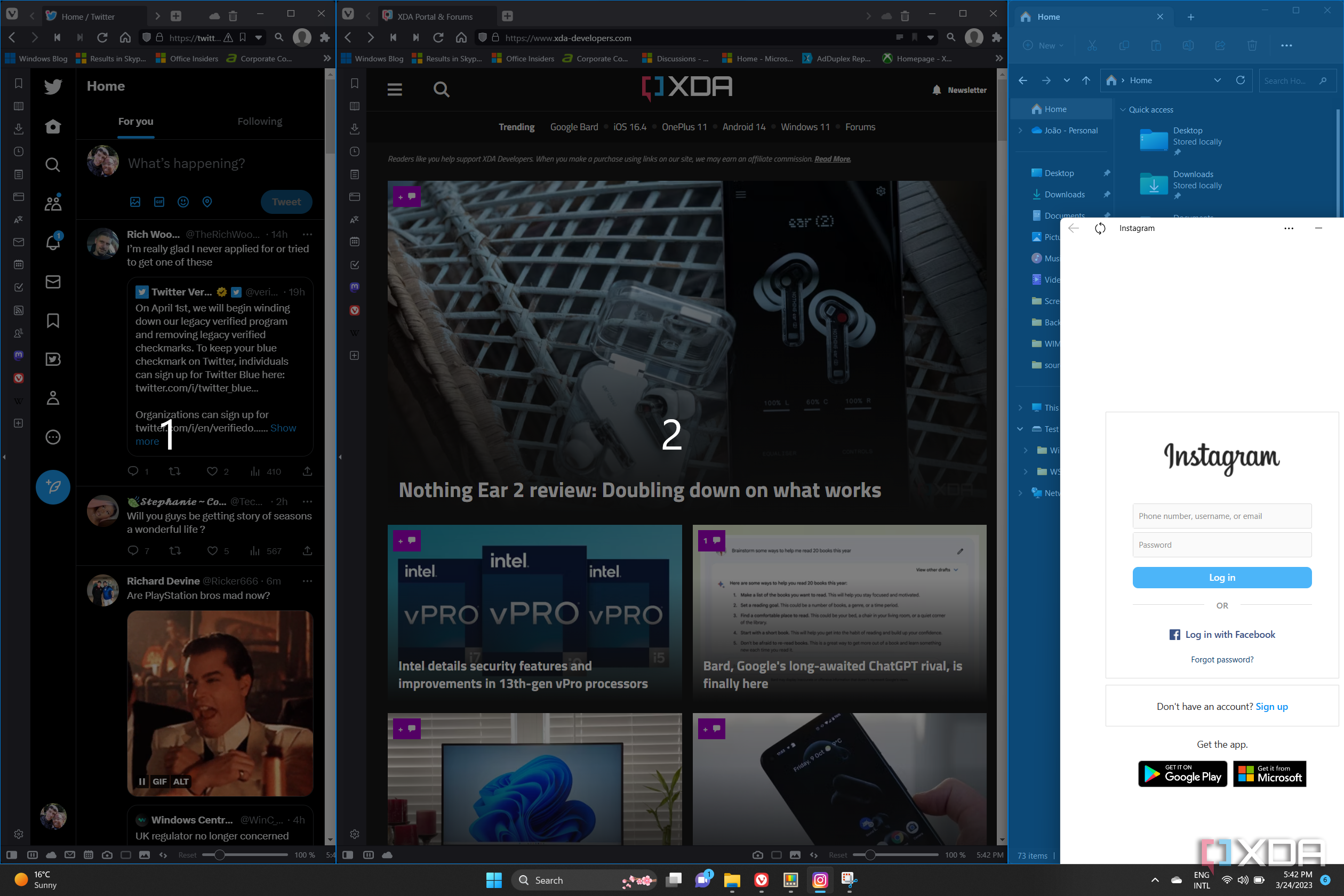 Screenshot of a window being moved into a FancyZones layout on Windows 11