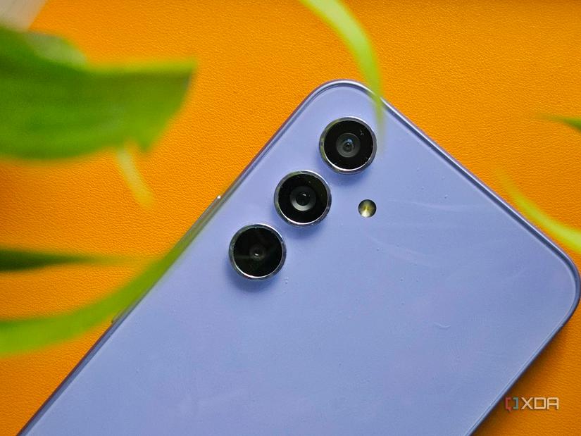 An image showing the camera lenses at the back of the Galaxy A54 5G.