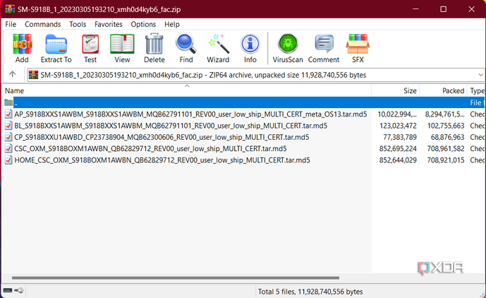 Samsung Galaxy S23 Ultra AWBM firmware package