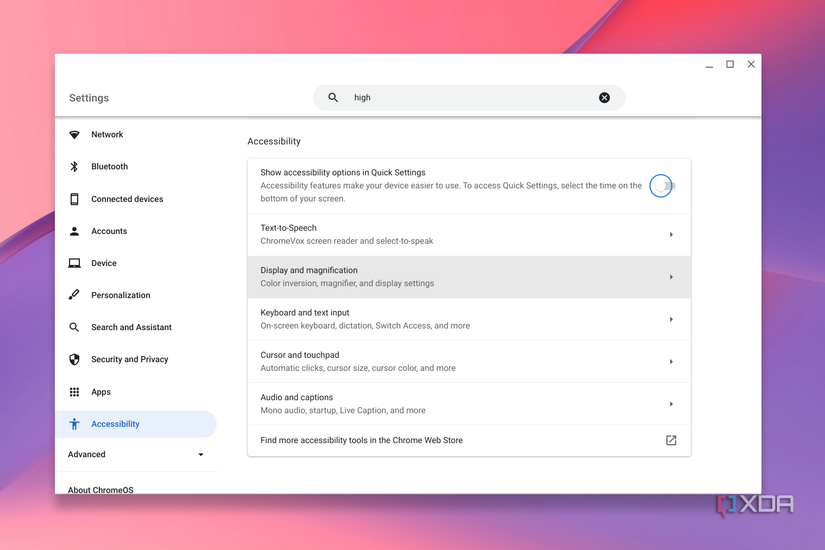 ChromeOS Accessibility page