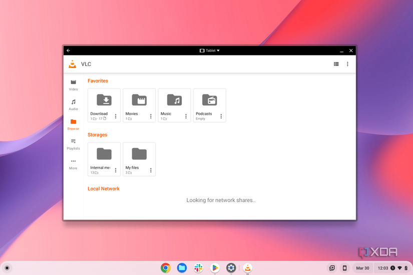 VLC Media Player running on ChromeOS