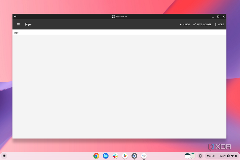 A simple text editor on ChromeOS