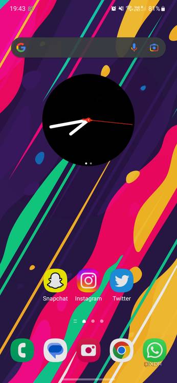 A screenshot showing the home screen captured on the Galaxy S23.