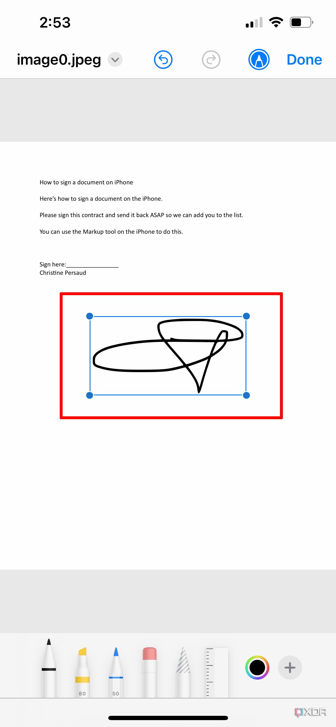 sign document iphone 10