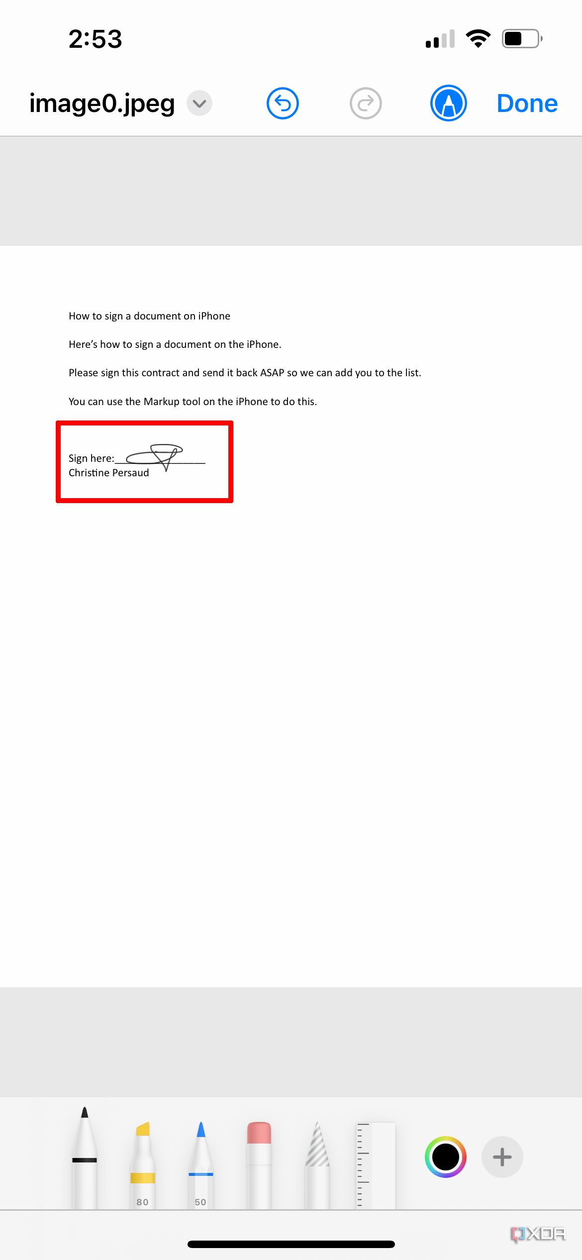 sign document iphone 11
