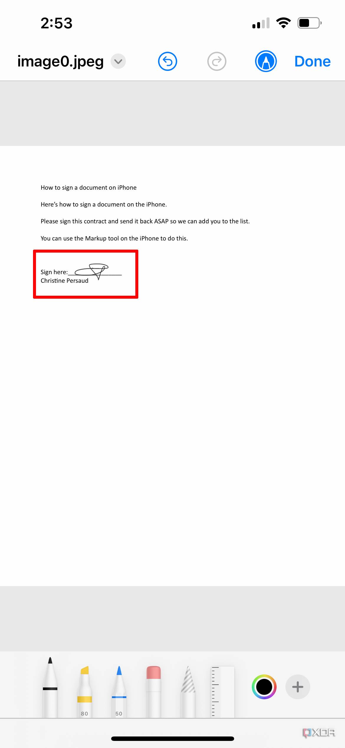 sign document iphone 11