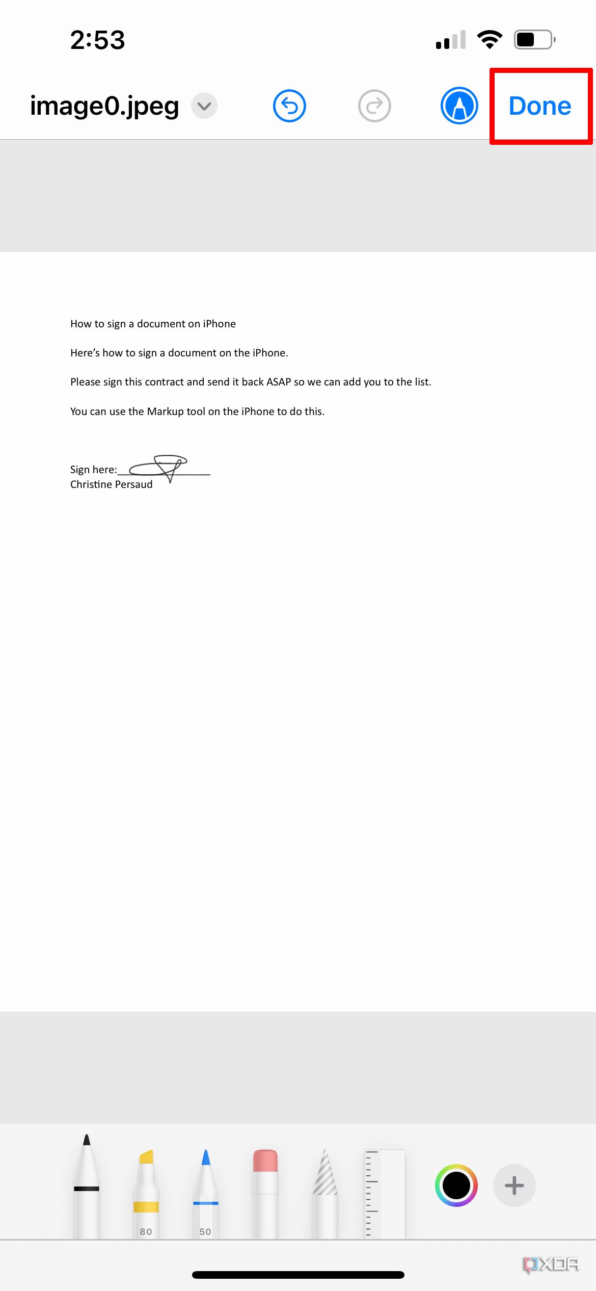 sign document iphone 12