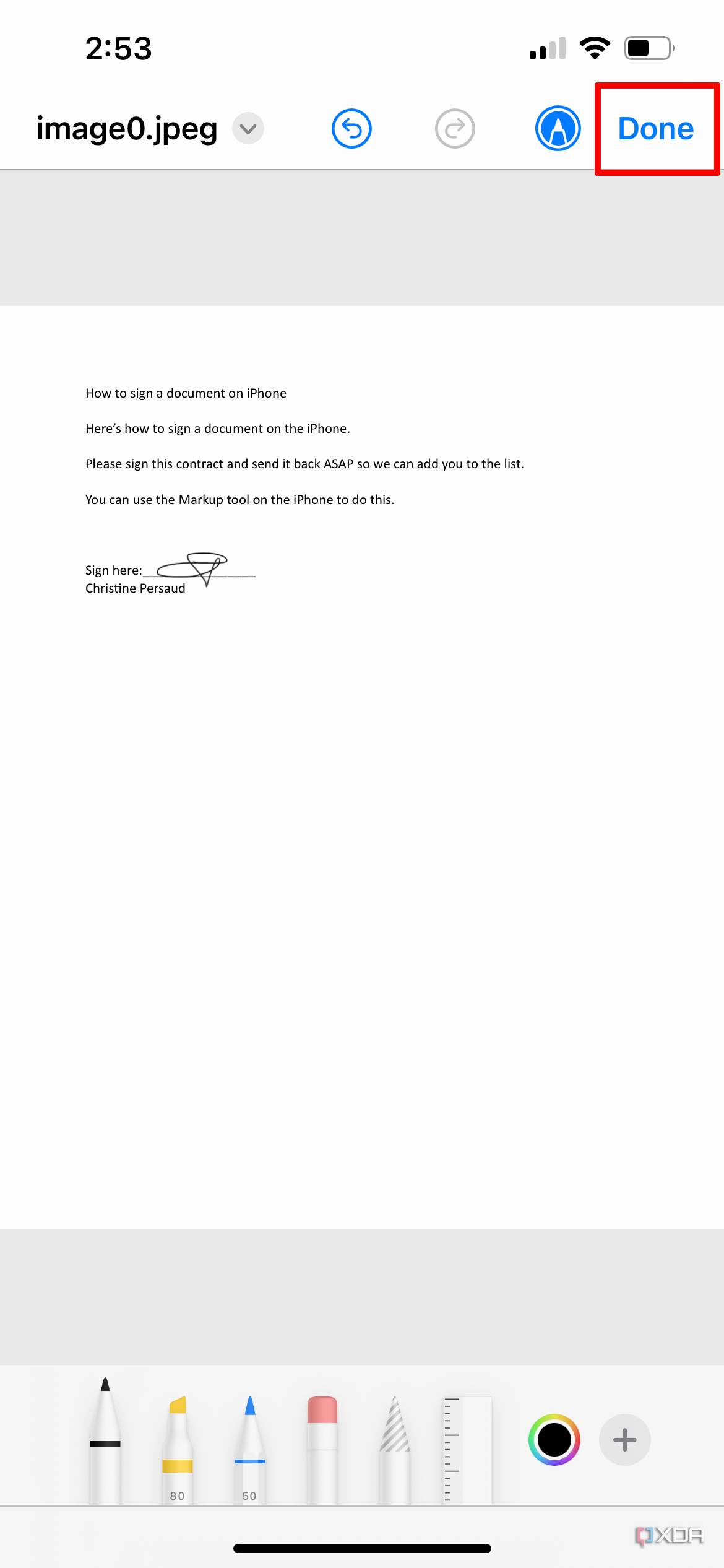 sign document iphone 12
